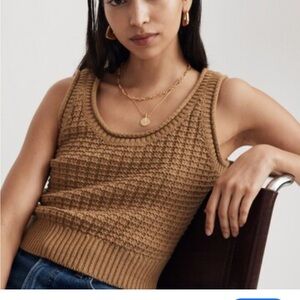 Madewell Camel Knit Sweater Vest